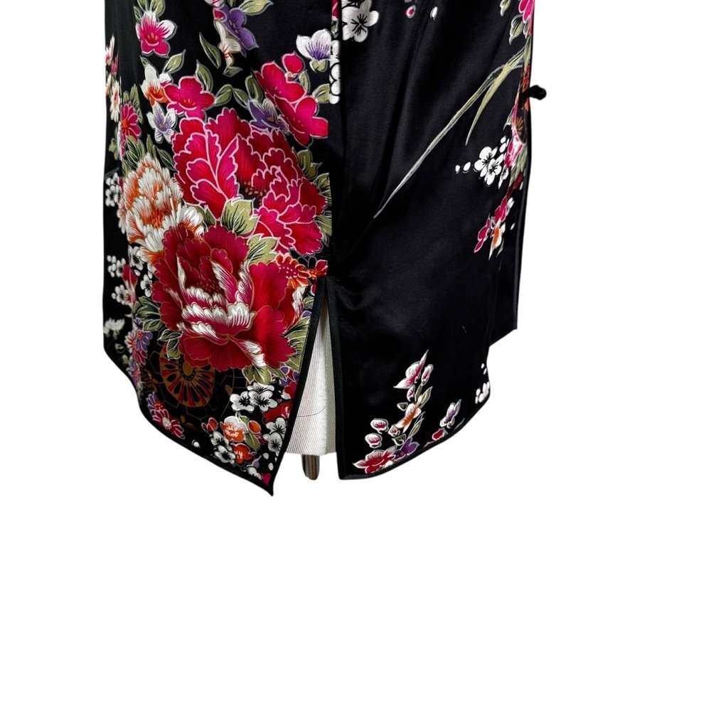 Grace Chang Silk Jacket Black Floral Size S - Picture 5 of 9